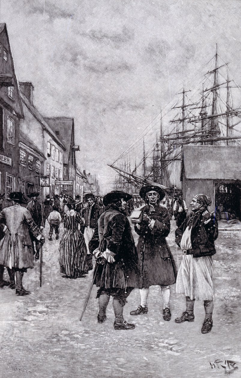 Langs de Waterkant in Oud New York, illustratie uit 