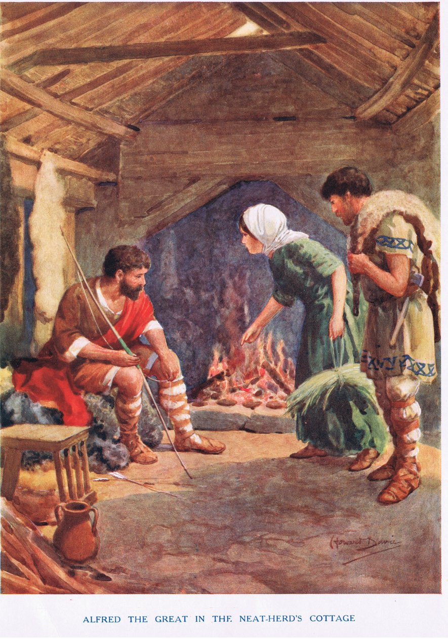 Alfred de Grote in het Huisje van de Veehouder, illustratie uit 
