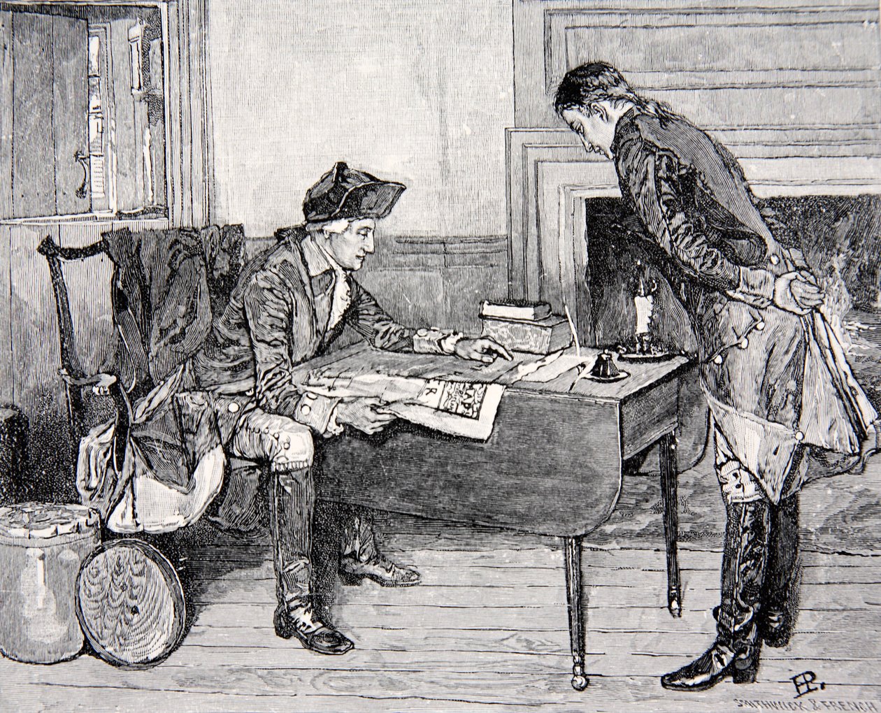 Hale ontvangt instructies van Washington door Howard Pyle
