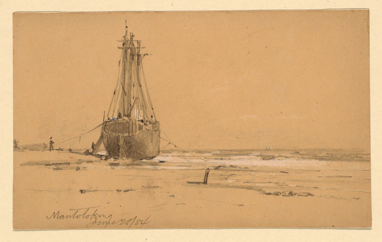 Tekening, Aan de kust in Mantoloking, 1884 door Howard Russell Butler