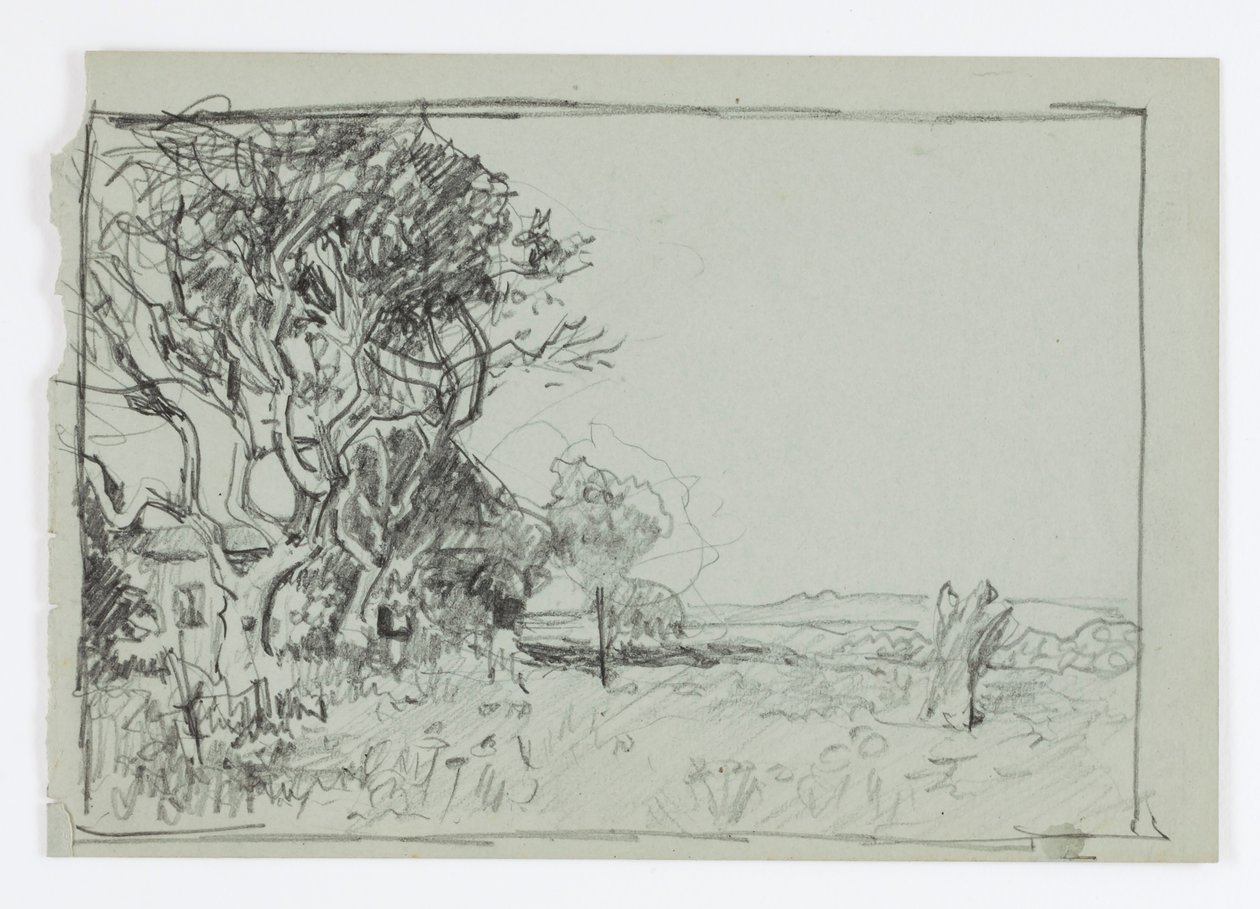 Zonder titel (Boom met huis) door Howard Russell Butler