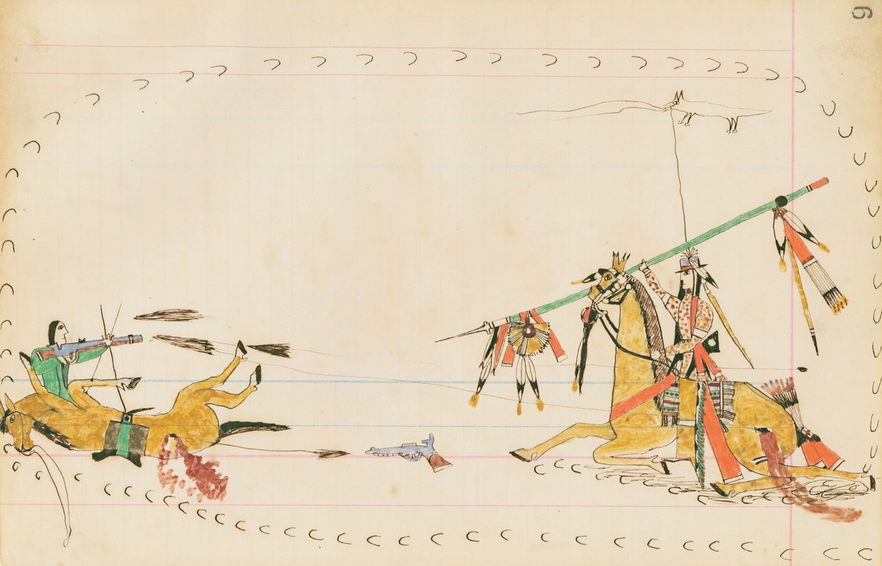 Huilende Wolf en een andere krijger, 1874-75 door Howling Wolf