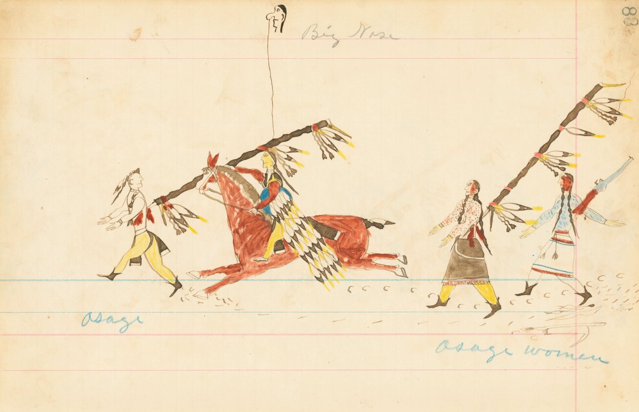 Osage, Grote Neus, Osage Vrouwen, 1874-75 door Howling Wolf