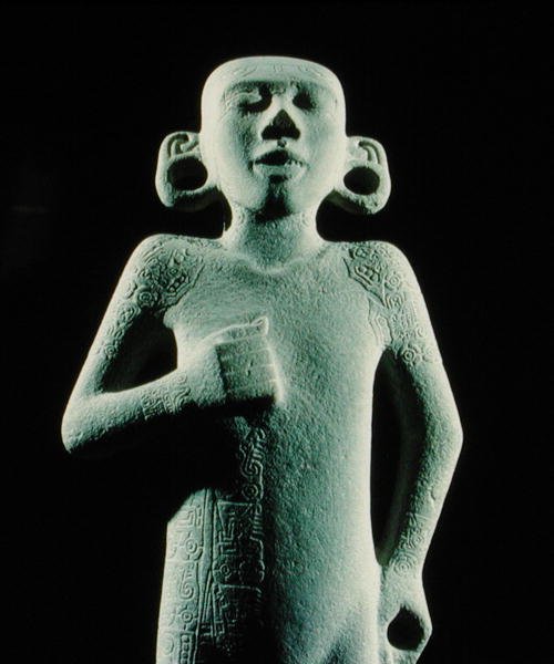 De jonge man van Tamuin, late postklassieke periode (1300-1521) (detail) door Huaxtec Huaxtec