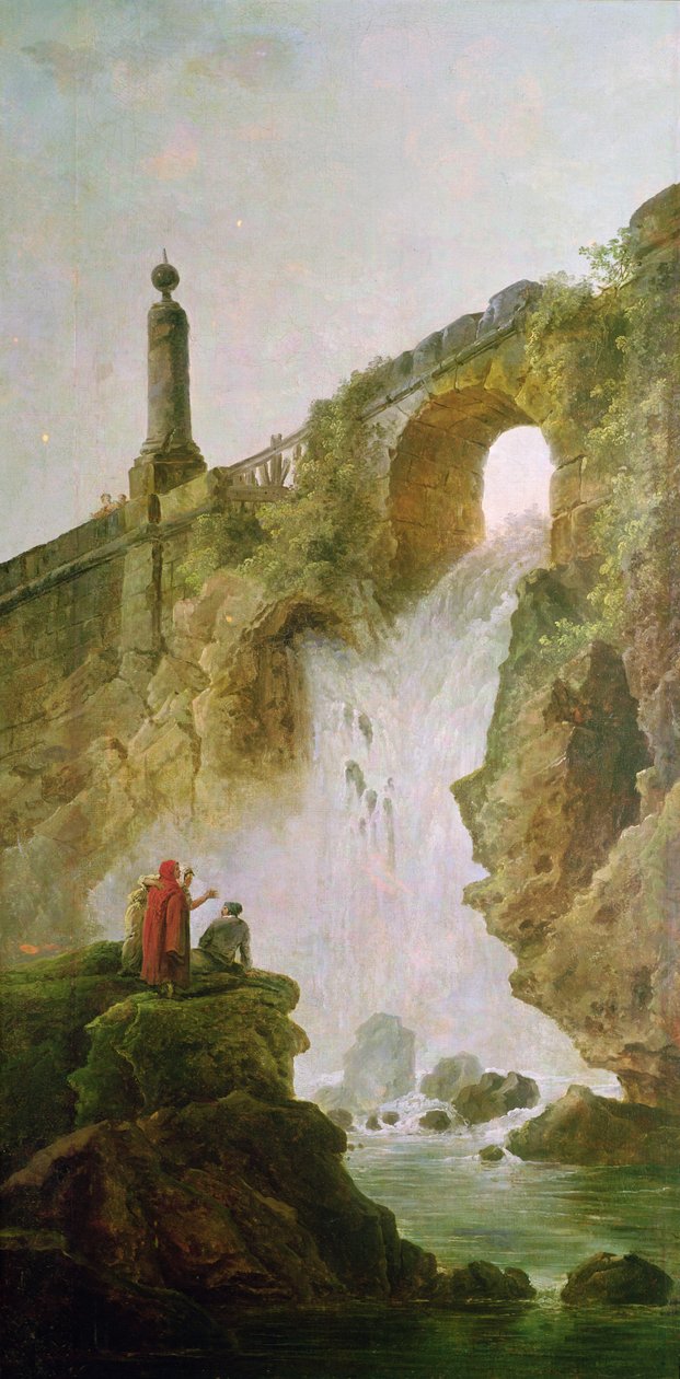 Landschap, De Waterval door Hubert Robert