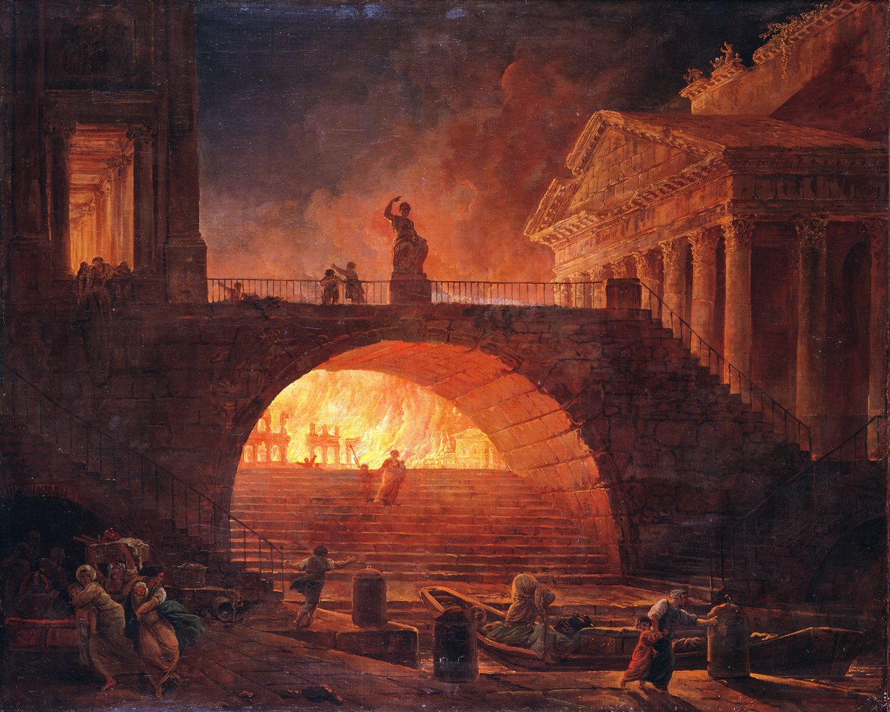 De Brand van Rome, 18 juli 64 AD door Hubert Robert