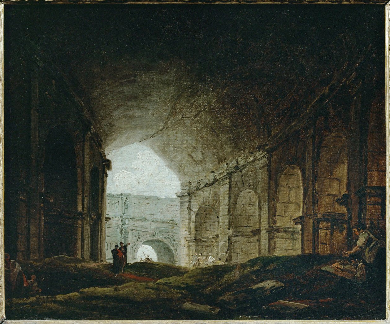 Interieur van het Colosseum, Rome ... door Hubert (circle of) Robert