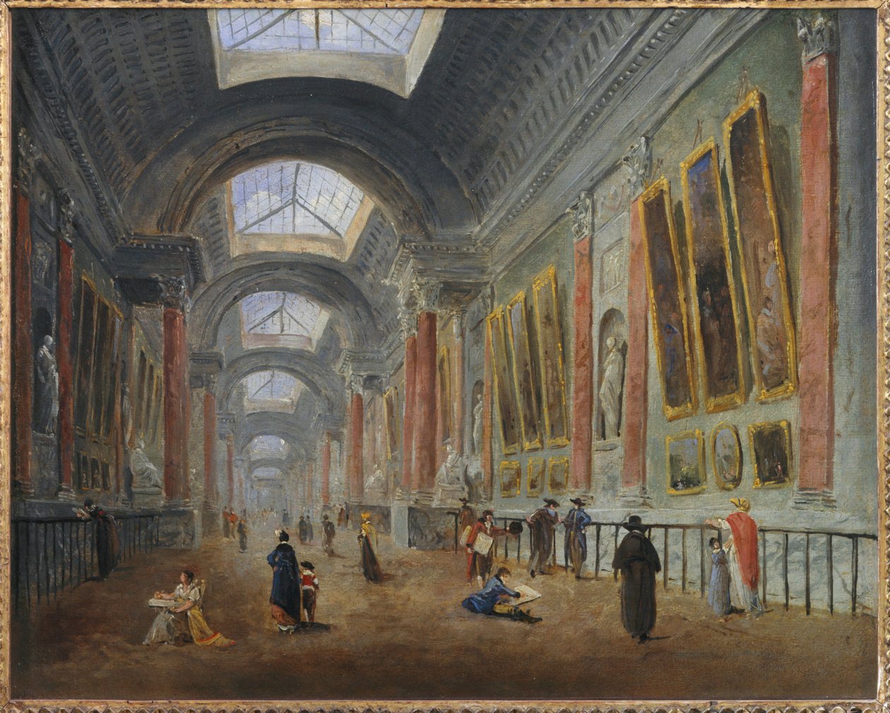 Renovatieproject voor de Grande Galerie du Louvre, rond ... door Hubert (circle of) Robert