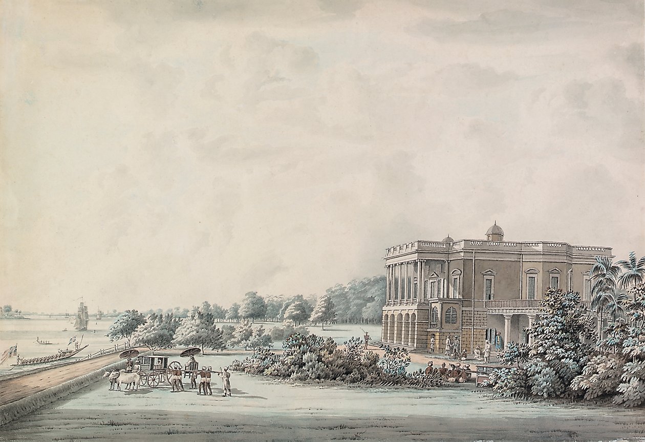 Tuinhuis van Lady Teignmouth aan de oevers van de Hooghly, Calcutta, na 1797 door Hubert Cornish