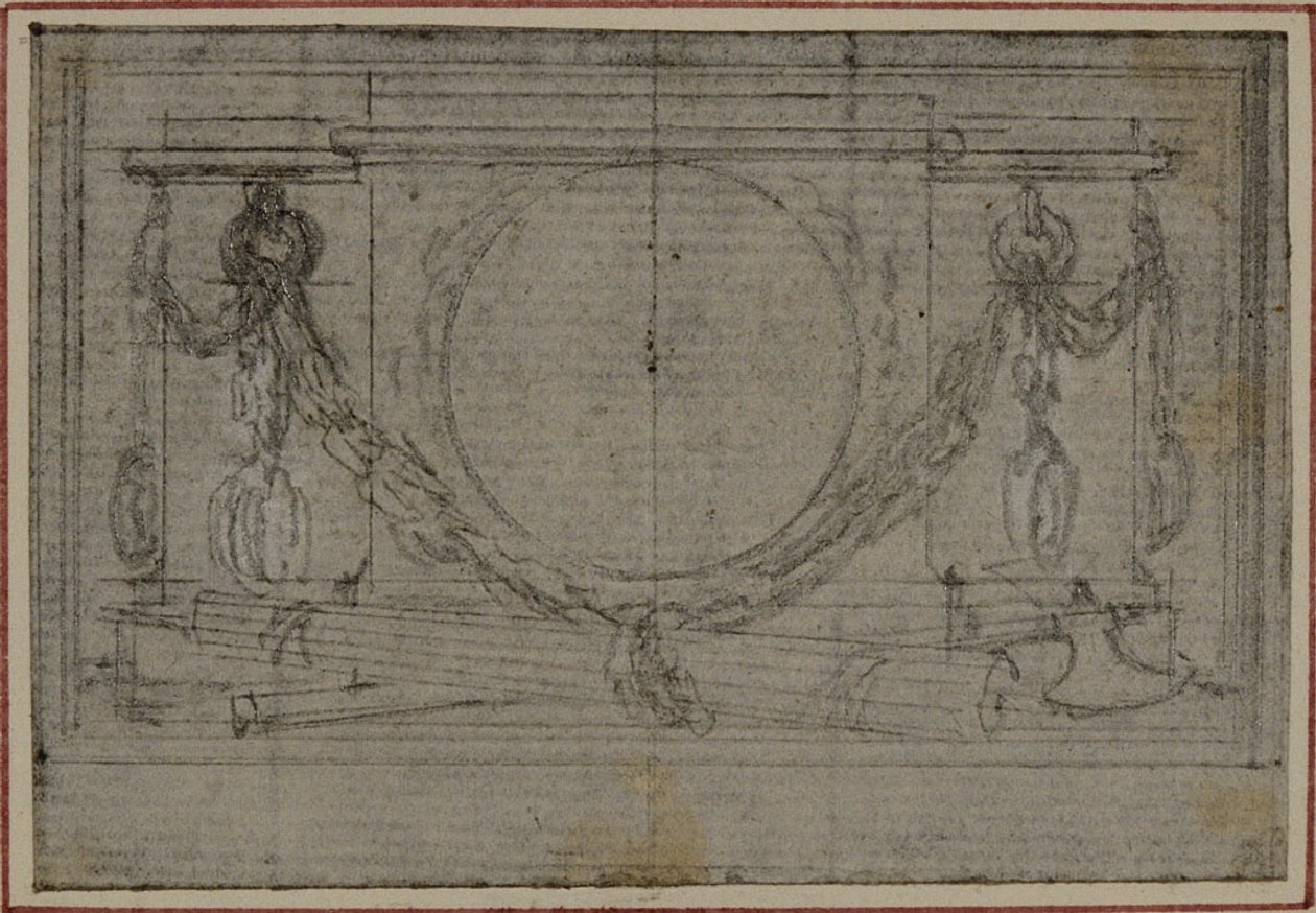 Studie voor En Tête Vignette in Tacitus "Tiberius, of De zes eerste boeken van de Annalen", Boek II door Hubert Francois Gravelot