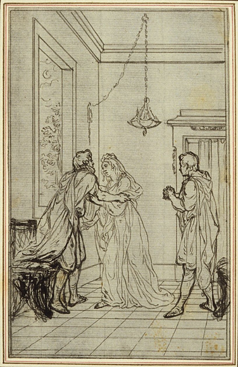 Studie voor Lucains "La Pharsale", Canto II door Hubert Francois Gravelot