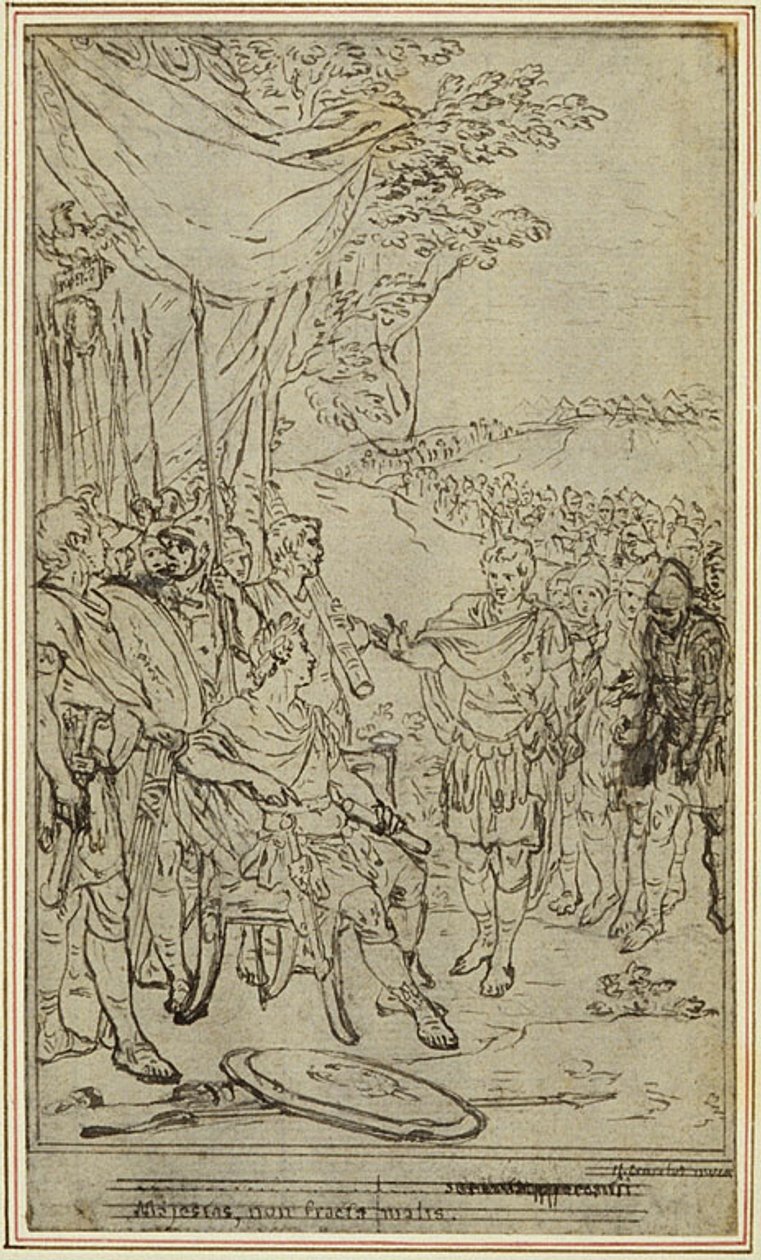 Studie voor Lucains "La Pharsale", Canto IV door Hubert Francois Gravelot