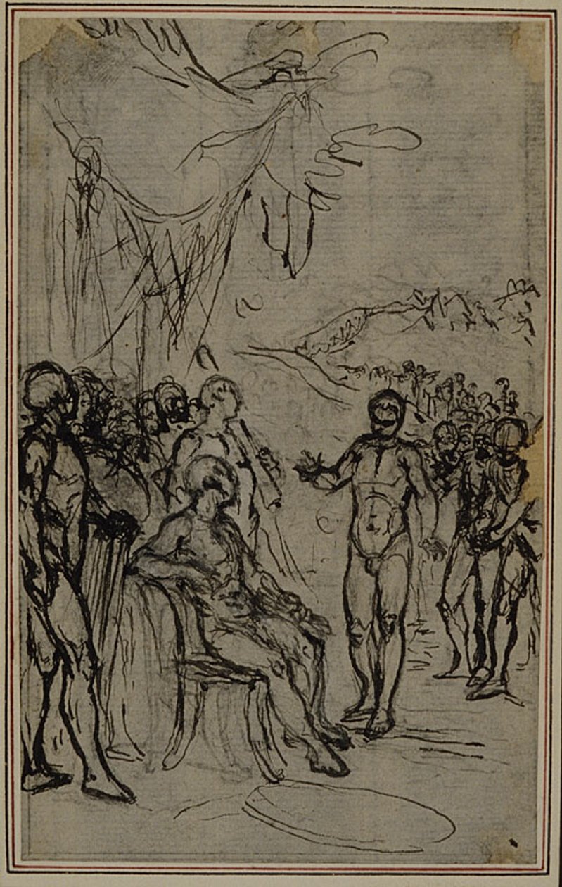 Studie voor Lucains "La Pharsale", Canto IV door Hubert Francois Gravelot