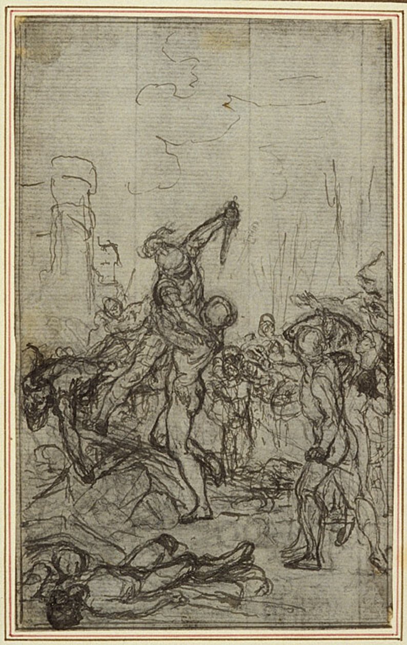 Studie voor Lucains "La Pharsale", Canto IV door Hubert Francois Gravelot