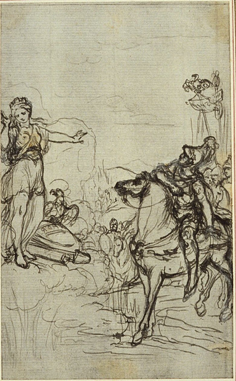 Studie voor Lucains "La Pharsale", Canto I door Hubert Francois Gravelot