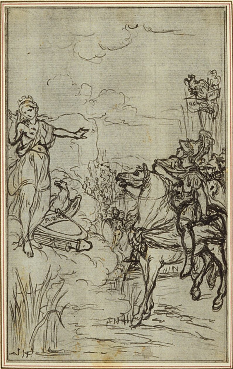 Studie voor Lucains "La Pharsale", Canto I door Hubert Francois Gravelot