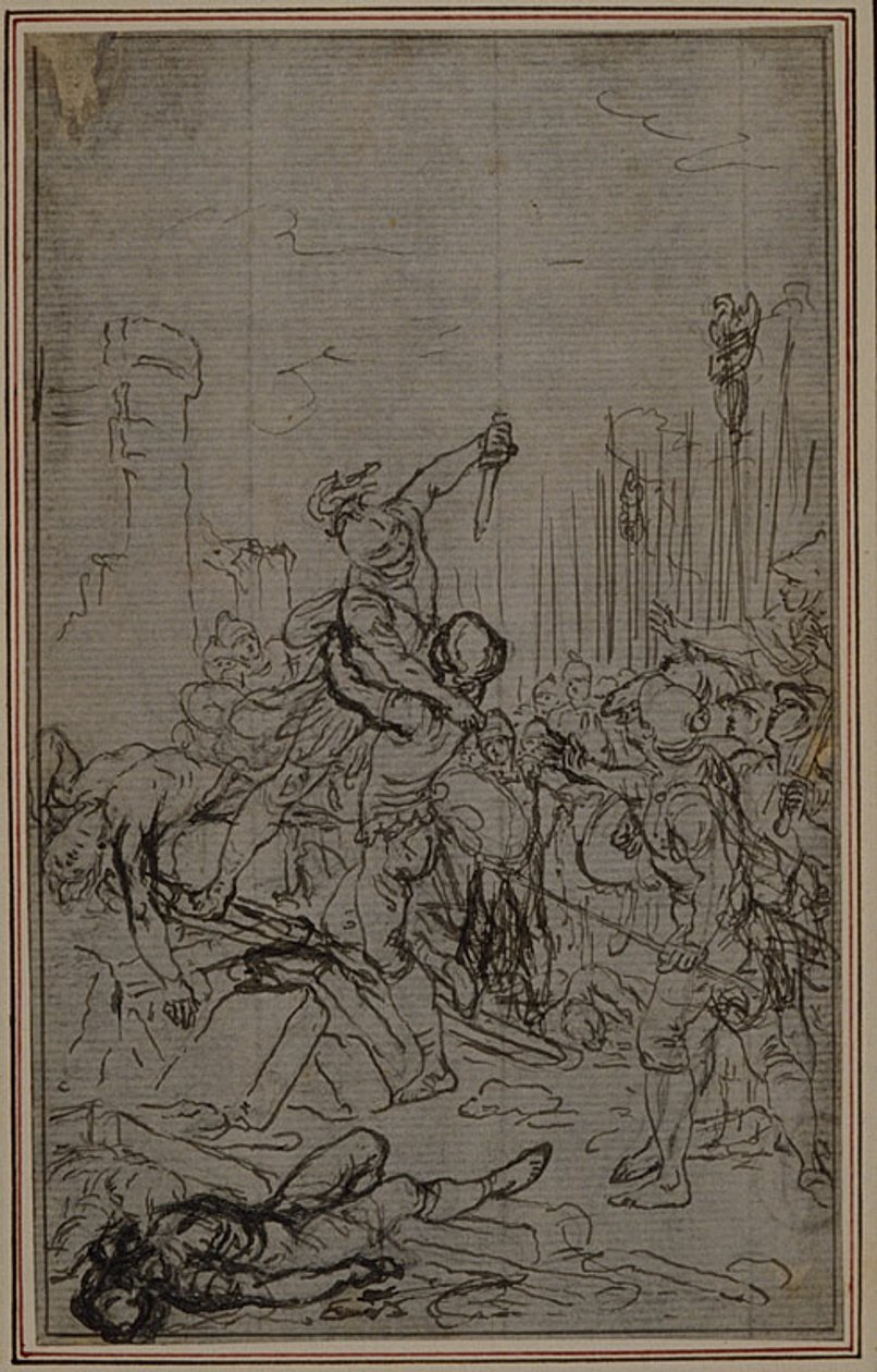 Studie voor Lucains "La Pharsale", Canto VI door Hubert Francois Gravelot