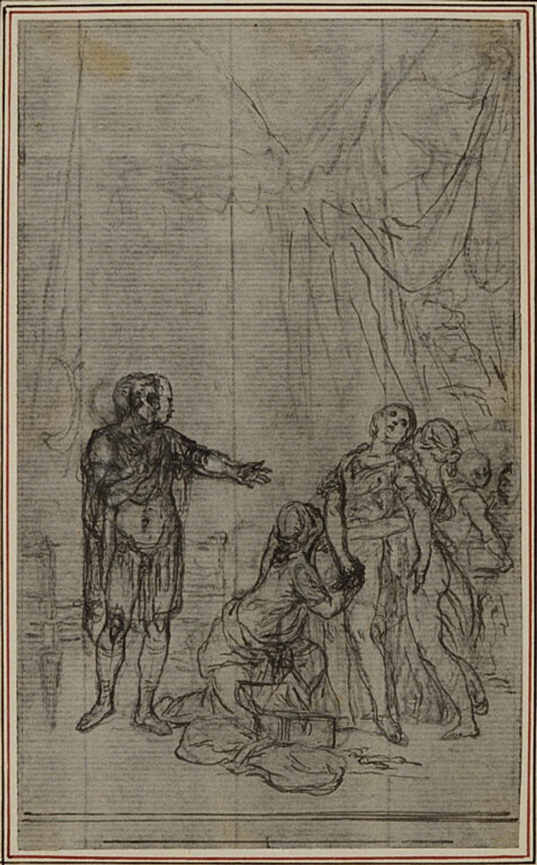 Studie voor Lucains "La Pharsale", Canto V door Hubert Francois Gravelot