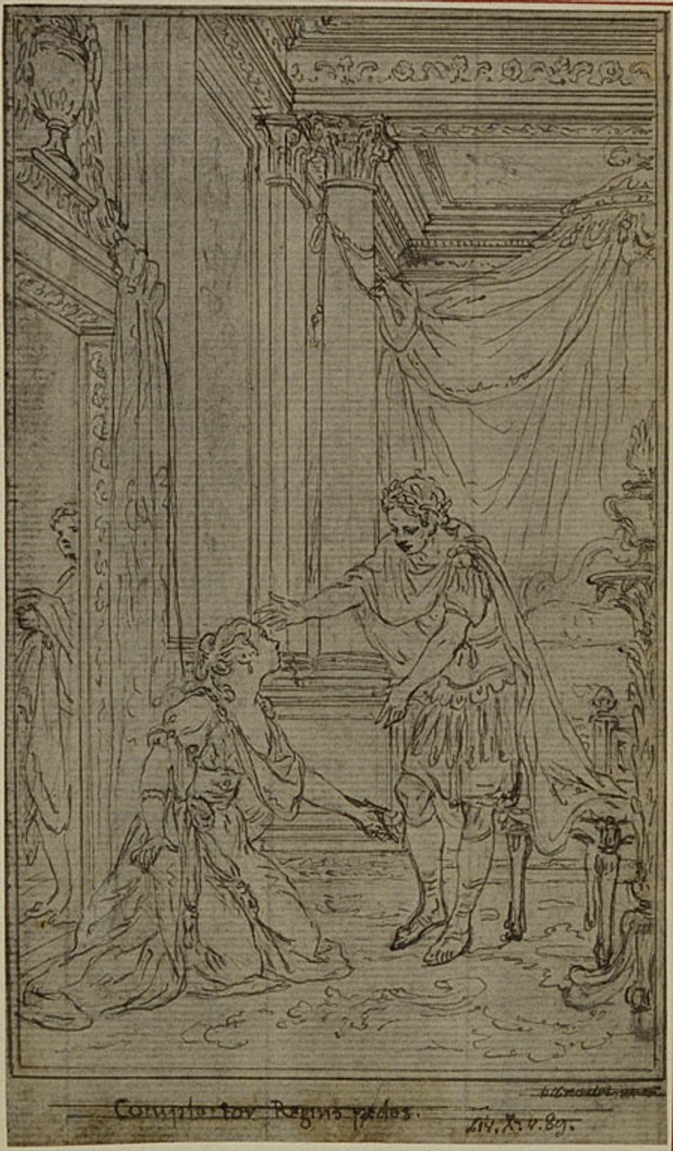 Studie voor Lucains "La Pharsale", Canto X door Hubert Francois Gravelot