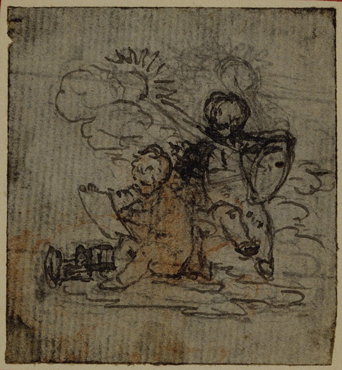 Studie voor vignet-frontispiece van Tacitus "Tiberius, of De zes eerste boeken van de Annalen", Deel 1 door Hubert Francois Gravelot