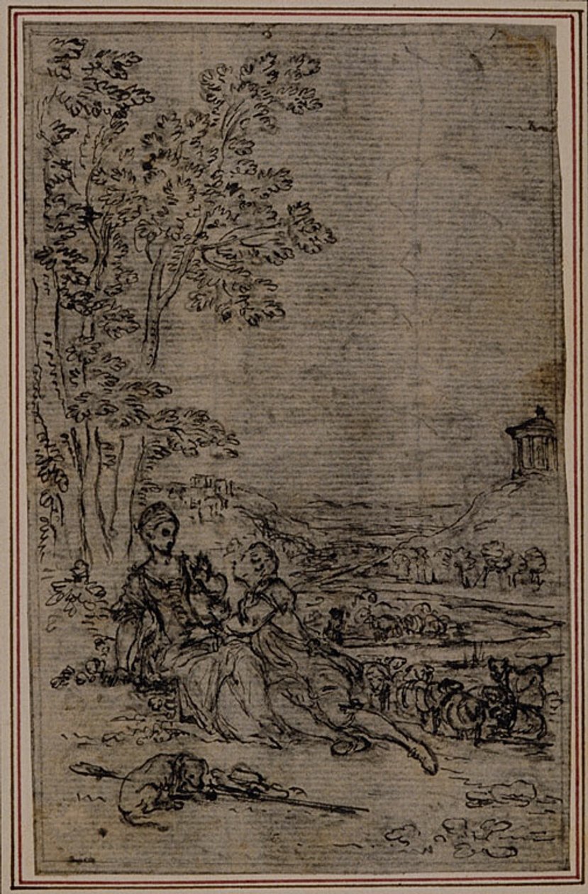 Studie voor vignet in Fontanelle