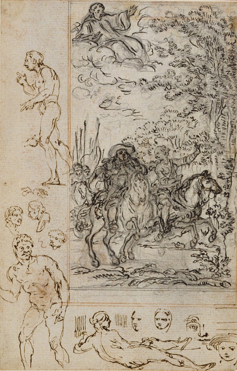 Studie voor vignet in Voltaire