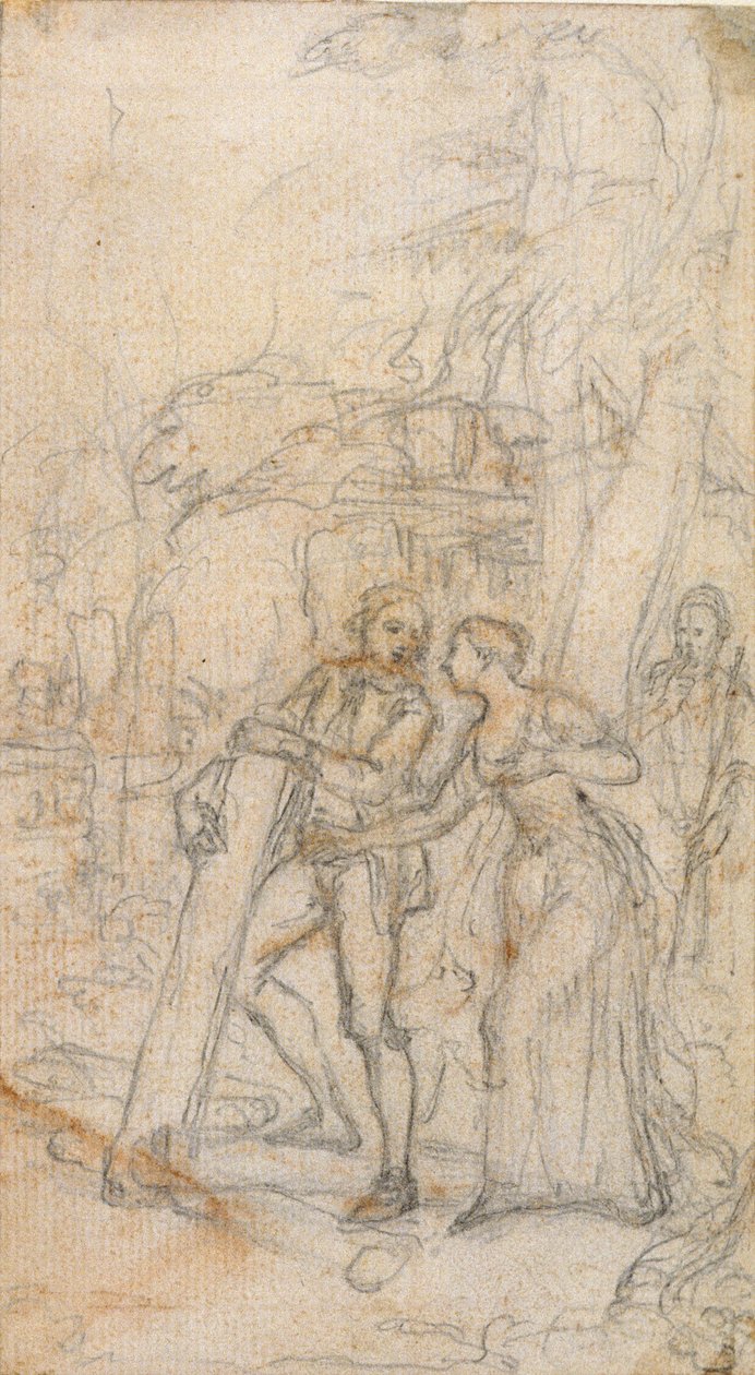 Studie voor "The Tempest" van William Shakespeare door Hubert Francois Gravelot
