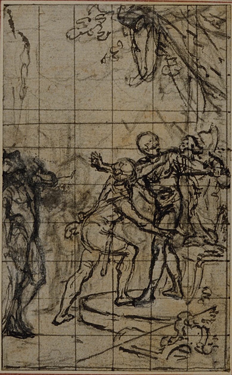 Studie voor een illustratie in Tacitus "Tibère, ou Les Six Premiers Livres des Annales" Boek I, Deel 1, 2e Studie door Hubert Francois Gravelot