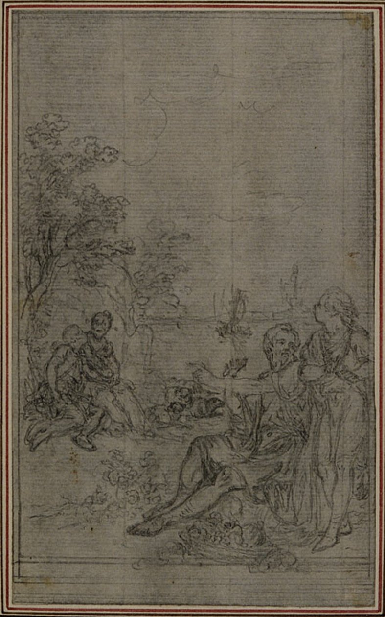 Studie voor het vignet van Lucretius