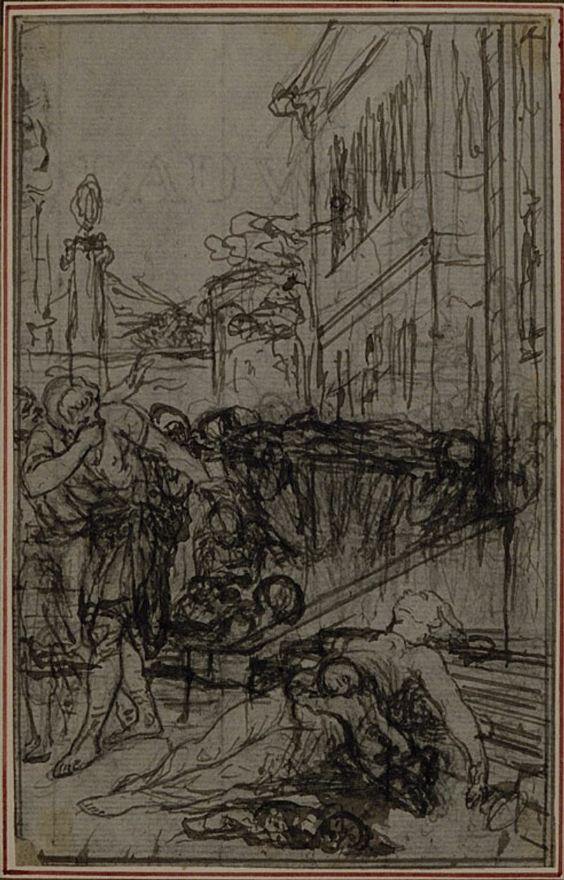 Studie voor het vignet van Lucretius