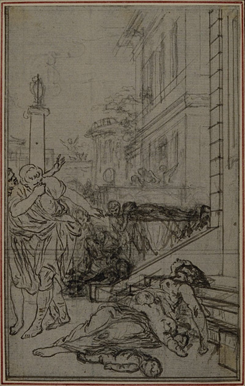 Studie voor het vignet van Lucretius