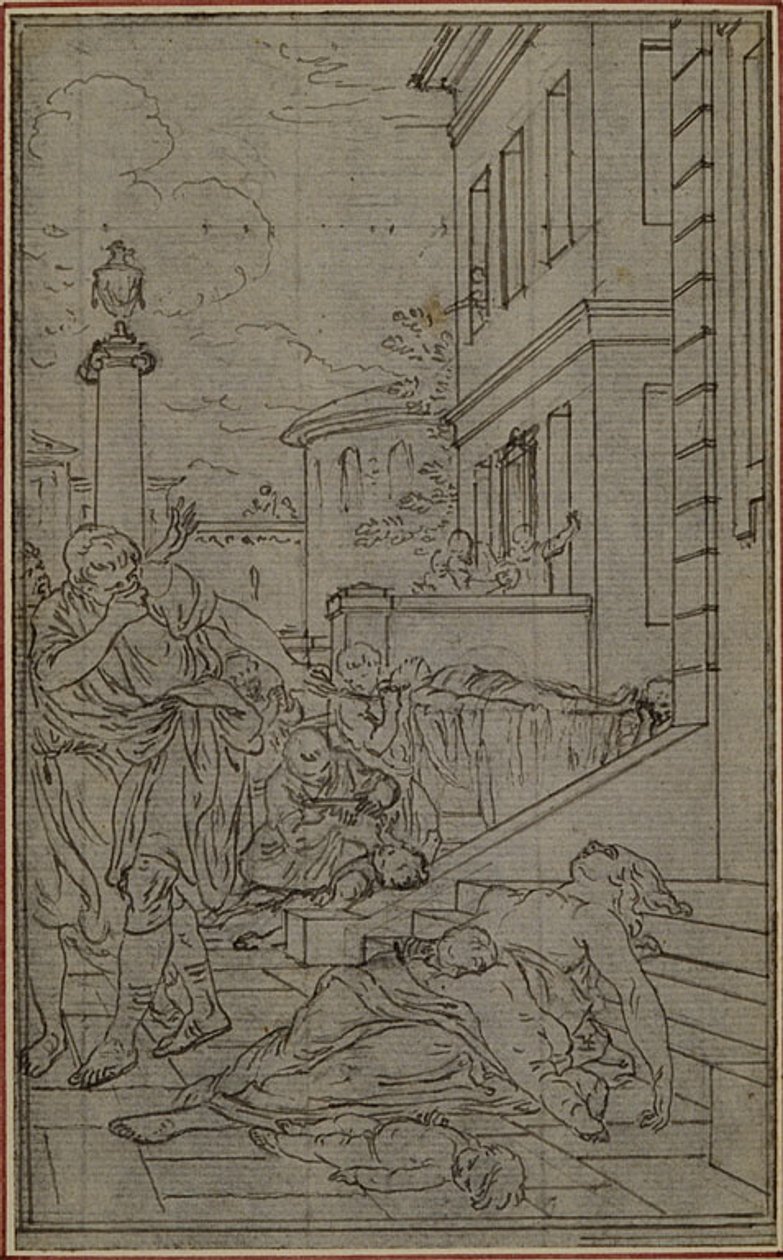 Studie voor het vignet van Lucretius