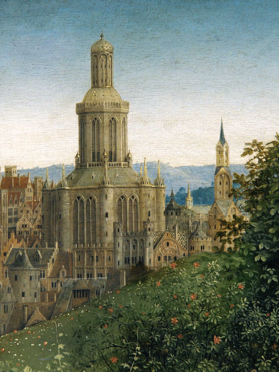 Detail van de Aanbidding van het Mystieke Lam, van het Lam Gods door Hubert & Jan van (1390 1441) Eyck
