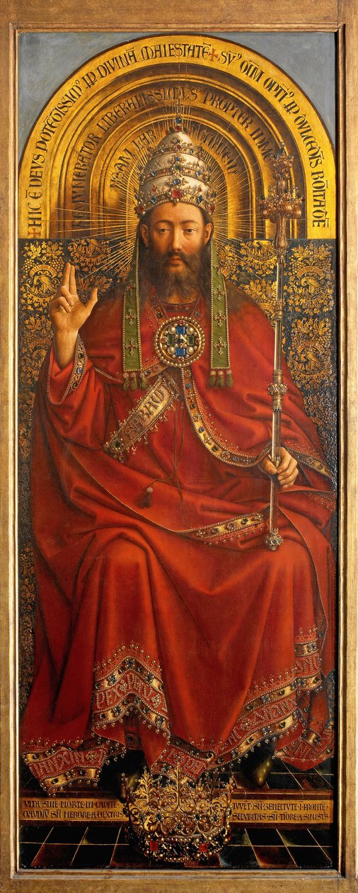 God de Vader, centraal paneel van het Gentse Altaarstuk door Hubert & Jan van (1390 1441) Eyck