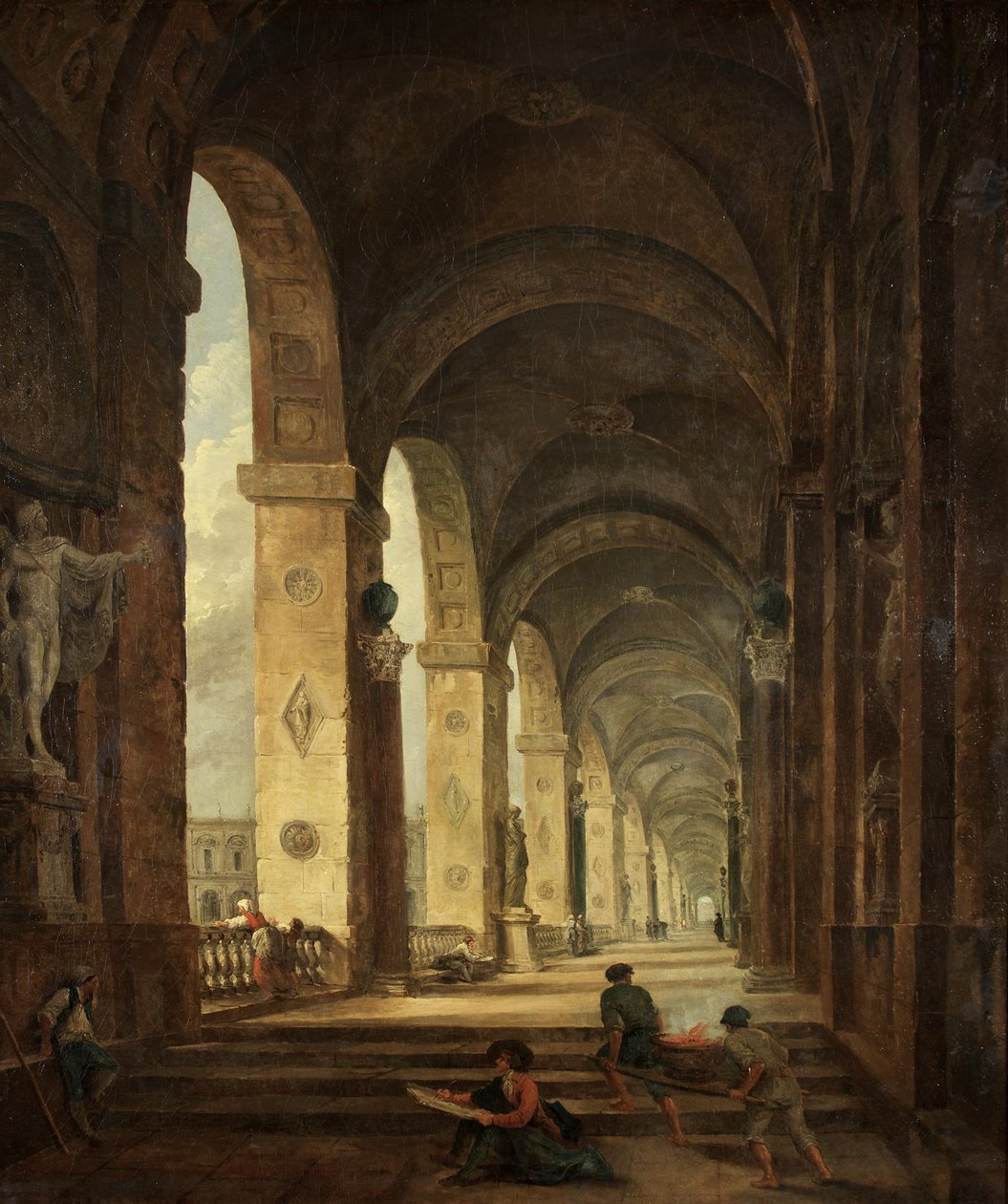 Een Capriccio van Romeinse Architectuur, c.1775 door Hubert Robert
