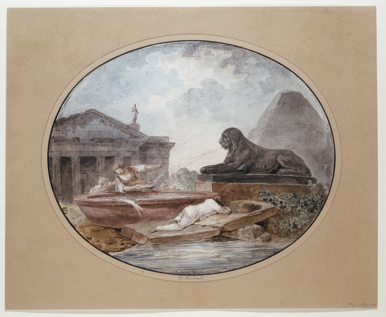 Architecturaal capriccio door Hubert Robert