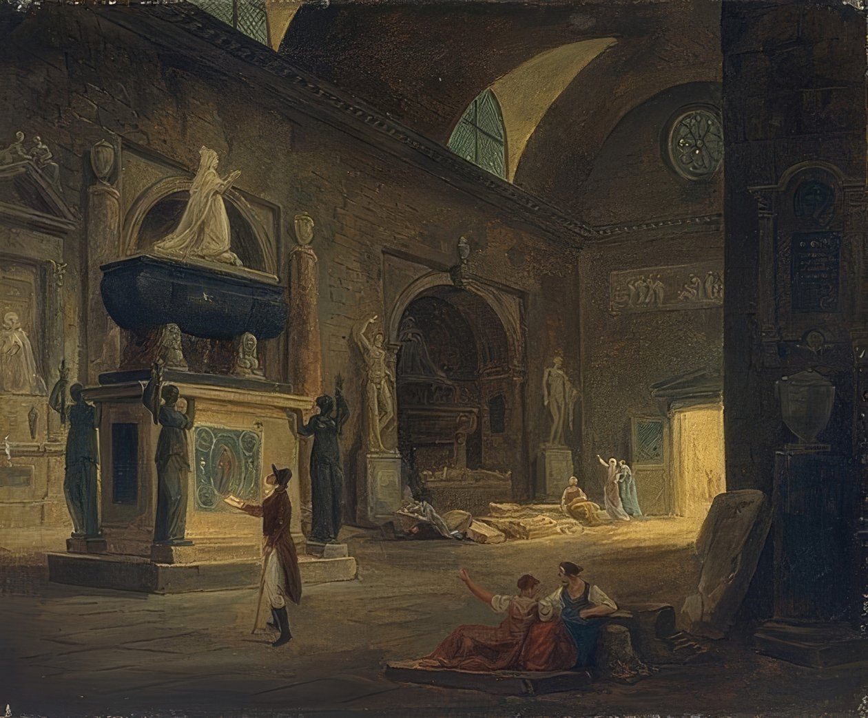 Een zaal in het Museum van Monumenten door Hubert Robert