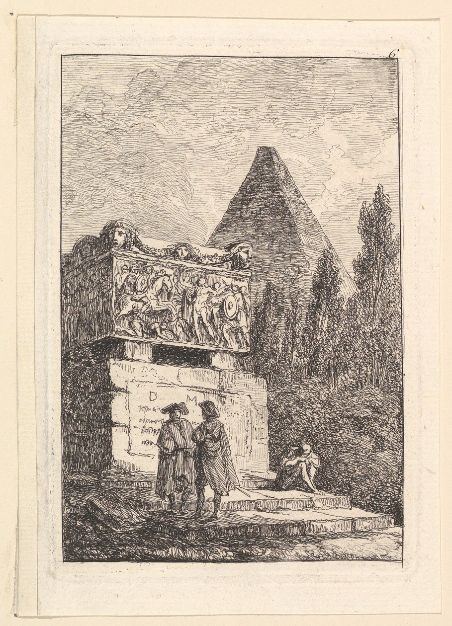 Het Sarcofaag door Hubert Robert