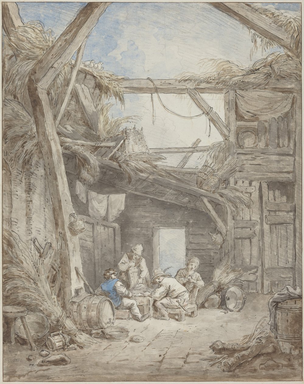 Vervallen boerderij door Hubert Robert