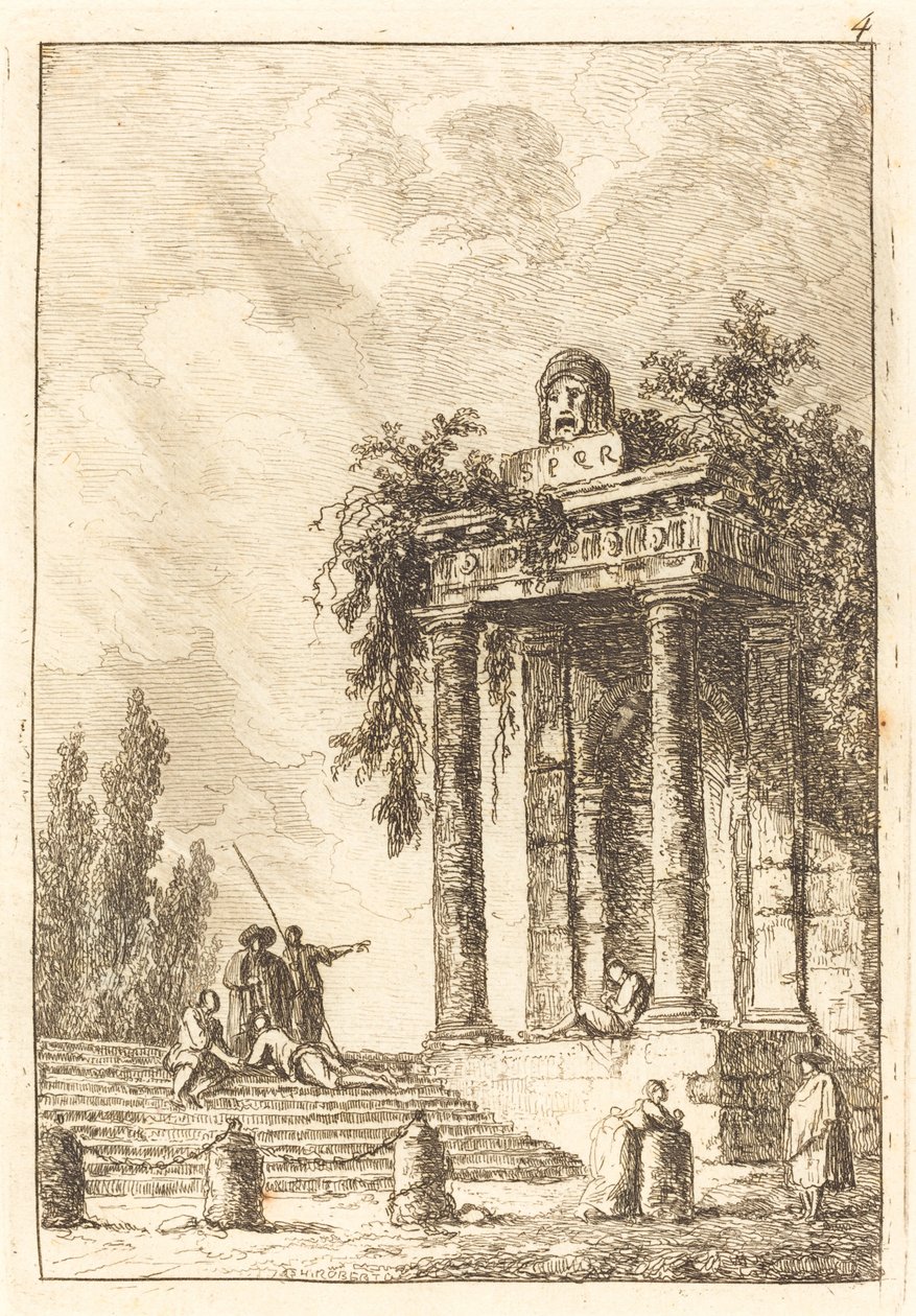 Trappen naar de Vier Oriëntatiepunten door Hubert Robert
