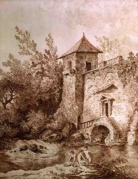 De Baders door Hubert Robert