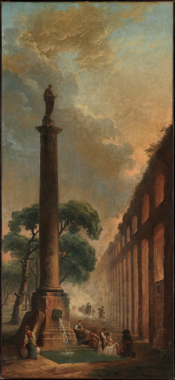 De fontein door Hubert Robert