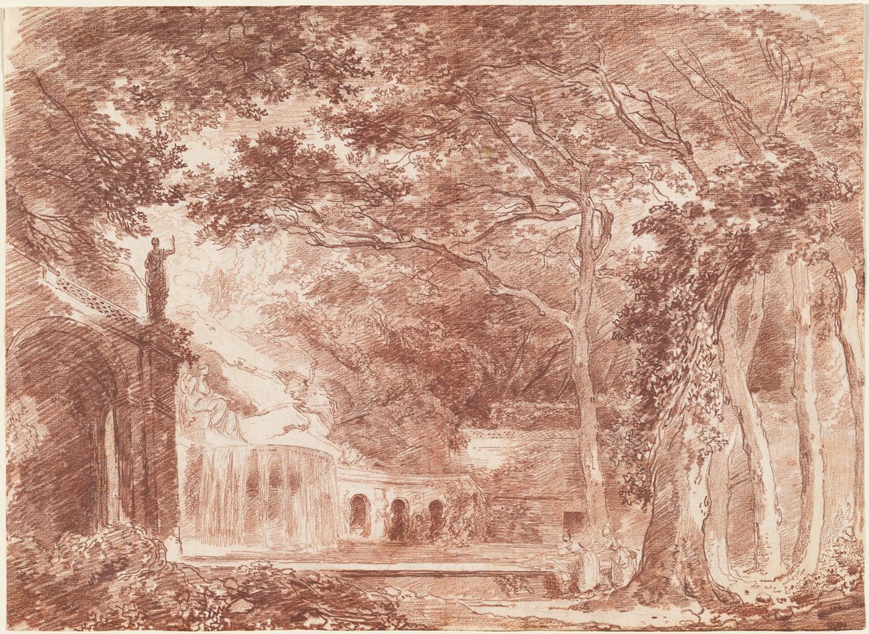 De Ovale Fontein in de tuinen van de Villa d