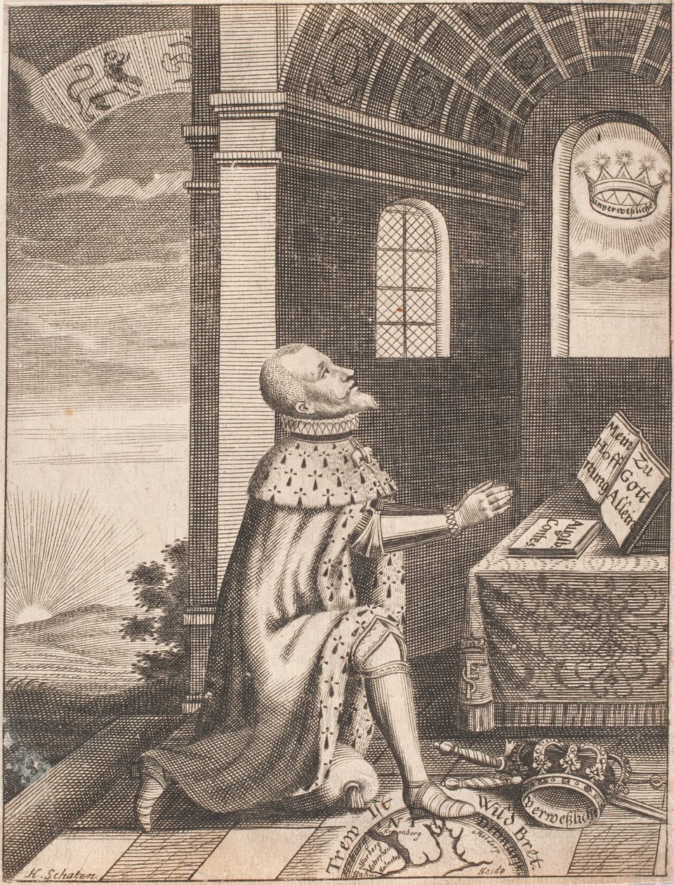 Koning Frederik II door Hubert Schaten