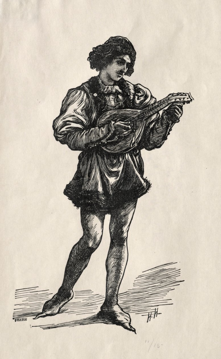 Een troubadour door Hubert von Herkomer