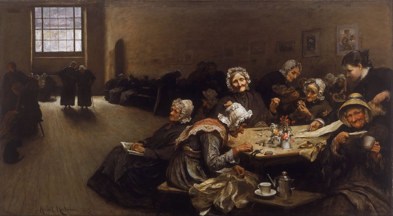 Avondschemering: een scène in de Westminster Union door Hubert von Herkomer