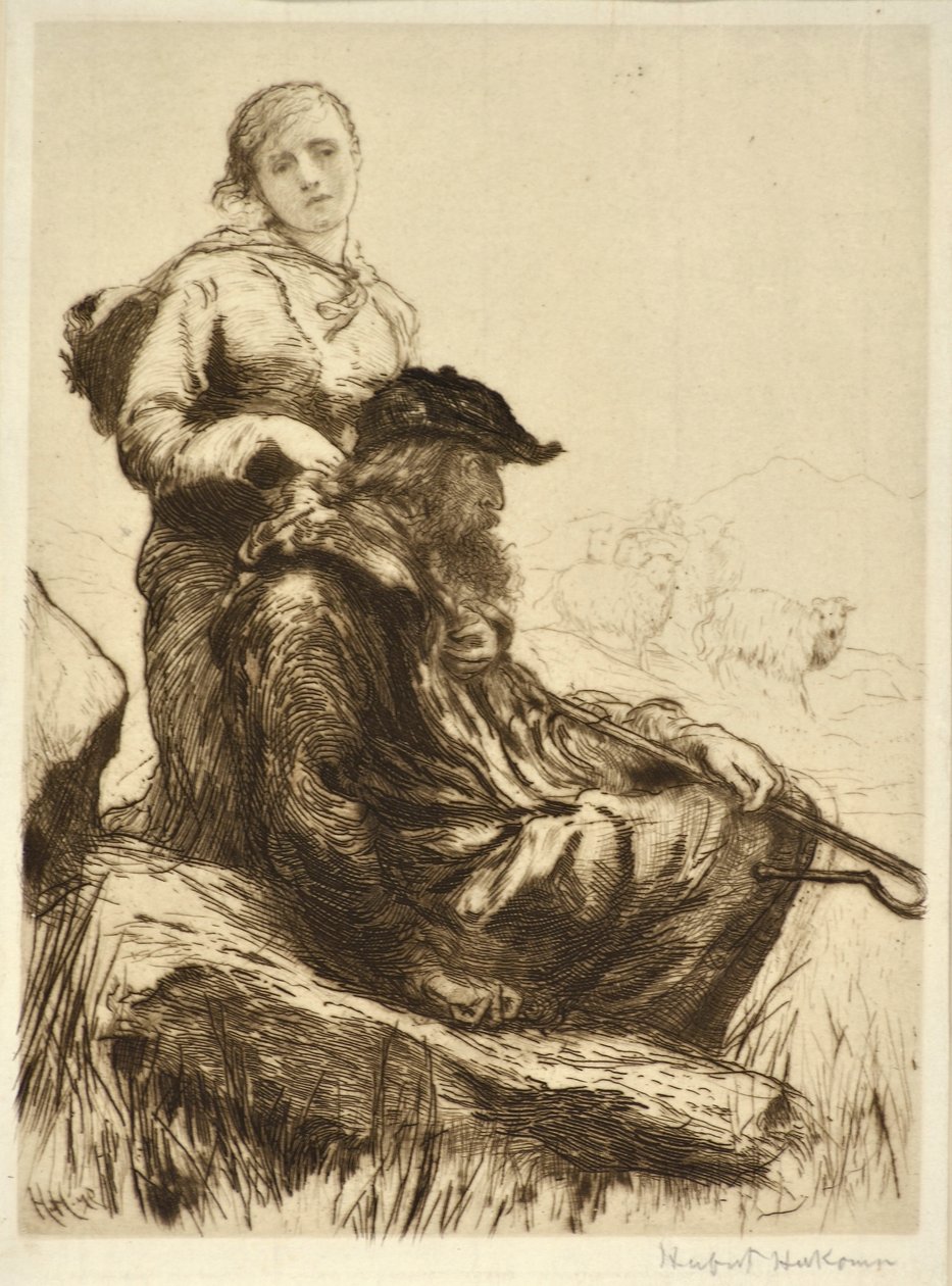 De herder en zijn dochter, ca. 1879 door Hubert von Herkomer