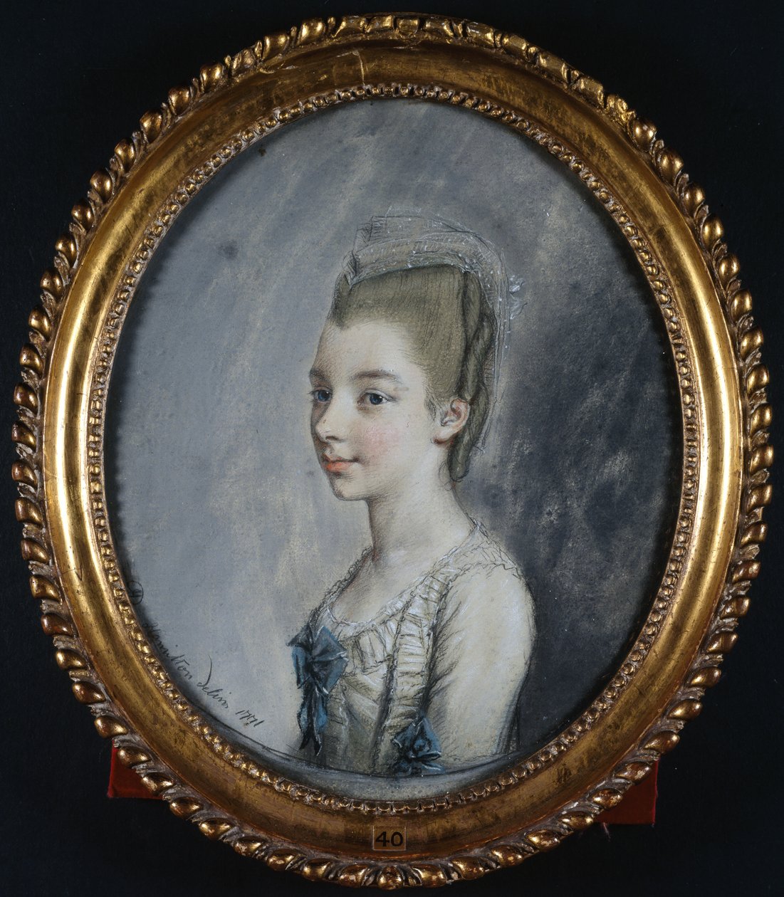 Portret van Georgiana Spencer, later hertogin van Devonshire door Hugh Douglas Hamilton