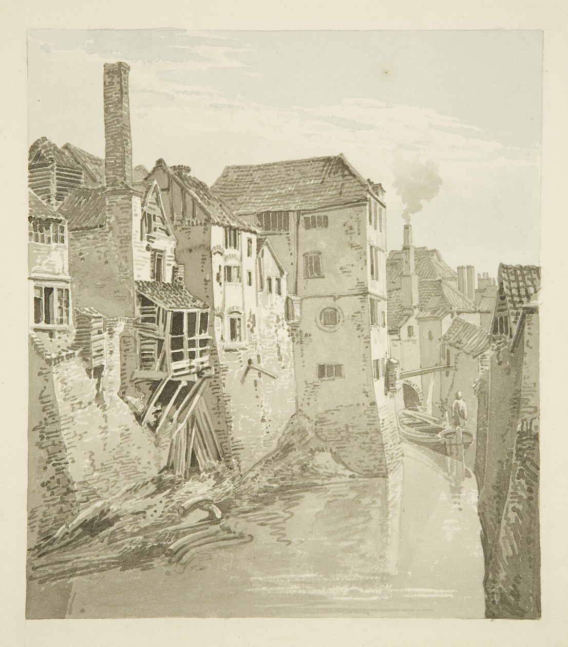 Kasteelgracht en muur vanaf Queen