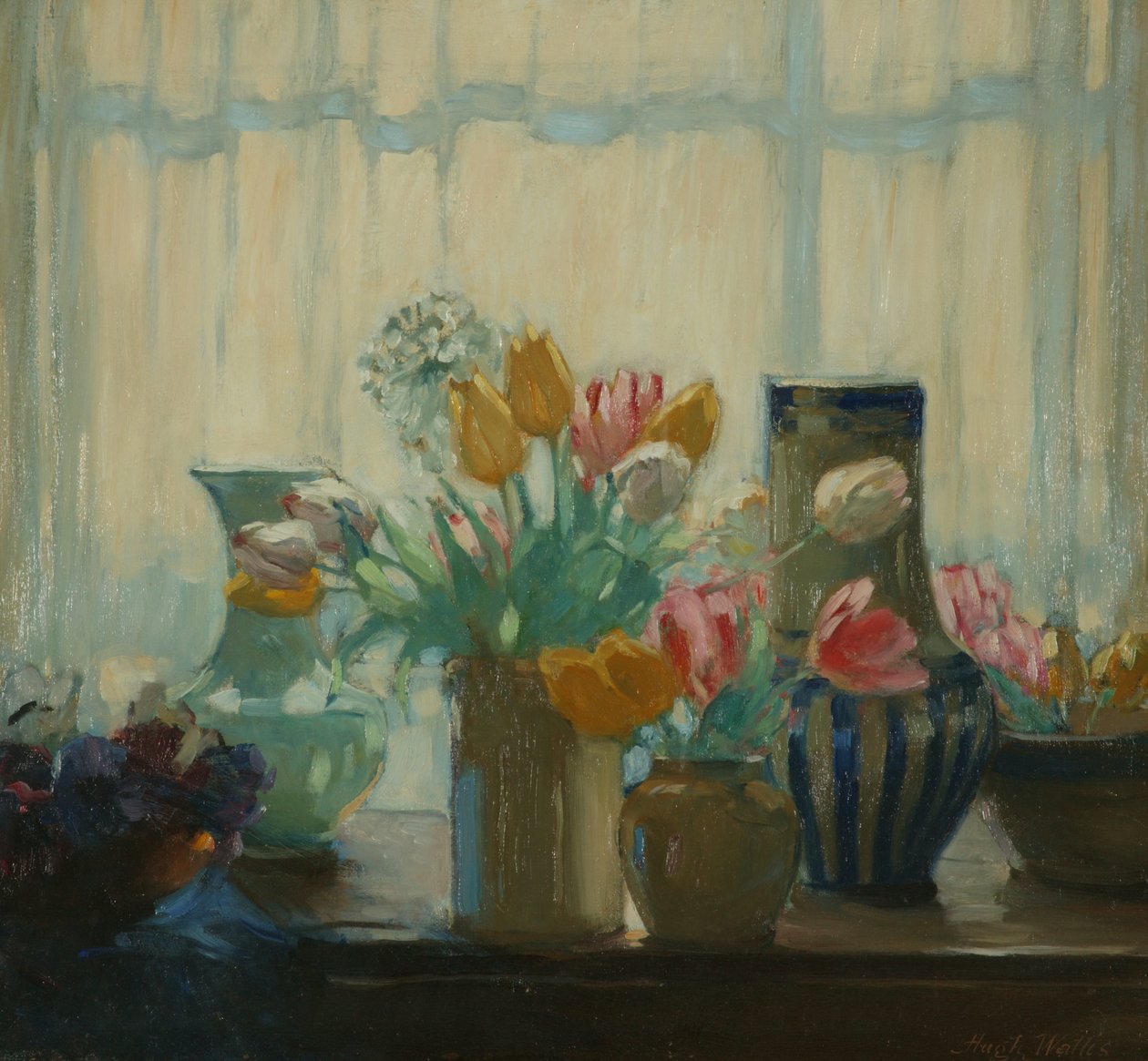Bloemen in het raam door Hugh Wallis